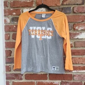 Victoria's Secret Orange and Gray Women's Jersey Top